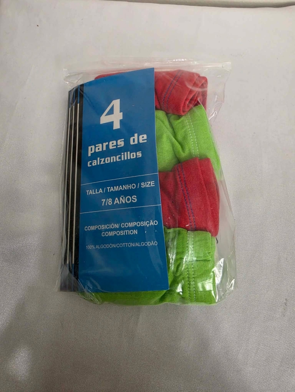 1/3Pack of 4 Boys' Cotton Briefs in Red and Green